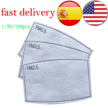 Load image into Gallery viewer, Pm25 Premium Activated Carbon Filter Mask Mouth-Mask FILTER-PAPER Anti-Haze 1/50/100pcs Dropshipping 2020
