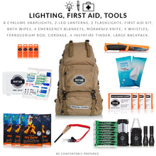 Load image into Gallery viewer, Sustain Supply Co. Premium Emergency Survival Bag/Kit – Be Equipped with 72 Hours of Disaster Preparedness Supplies for 4 People, Comfort4
