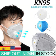 Load image into Gallery viewer, 1/5/10/20/50/100pcs N95 KN95 Anti-Fog FFP2 Dust Mask Child Adult PM2.5 Anti Mouth Masks Healthy Air Filter Dust Proof Protection
