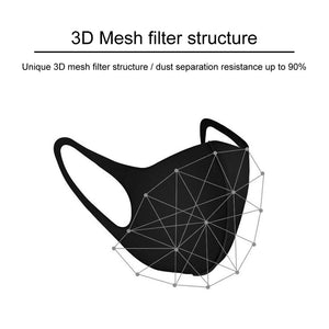 3pcs/set Dust Mask Breathable Unisex Sponge Face Mask Reusable Anti Pollution Face Shield Wind Proof Mouth Cover