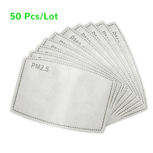 Pm25 Premium Activated Carbon Filter Mask Mouth-Mask FILTER-PAPER Anti-Haze 1/50/100pcs Dropshipping 2020