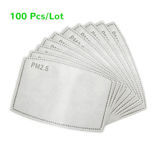 Pm25 Premium Activated Carbon Filter Mask Mouth-Mask FILTER-PAPER Anti-Haze 1/50/100pcs Dropshipping 2020